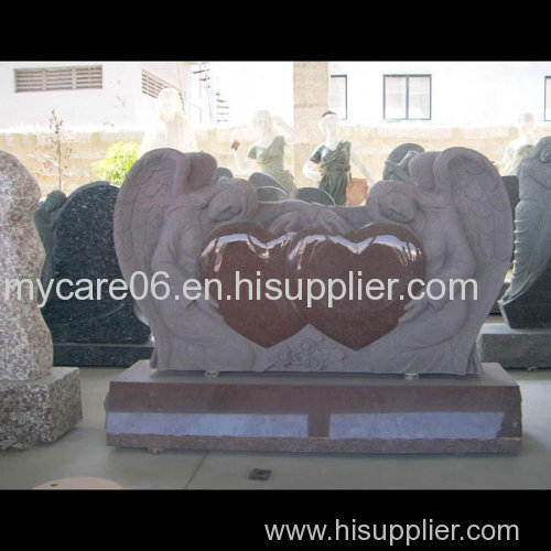 Heart shaped marble tombstone
