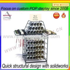 Shopping mall metal wire display rack for wine
