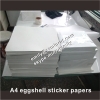 Custom A4 size destructible eggshell sticker papers custom blank sheets size brittle eggshell graffitti sticker papers