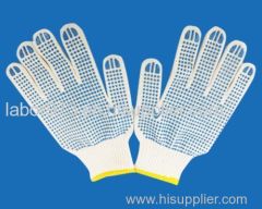 blue dot rubber glove