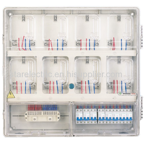 KXTMB-C801 single pahse eight meters high performance transparent electric meter box card type up-down structure