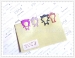 cartoon colourful grey wolf boomark paper clips push pins