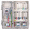 KXTMB-C401M single pahse four meters with main-control box transparent electric meter box card type left-right structure