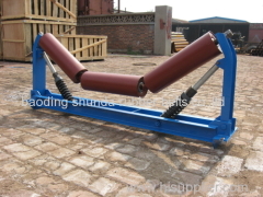 Carrier trough roller for conveyor rubber guide roller
