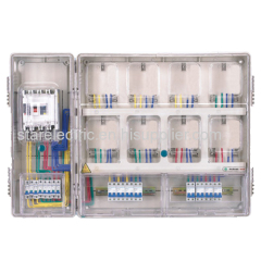 KXTMB-801M single pahse eight meters with main-control box transparent electric meter box left-right structure