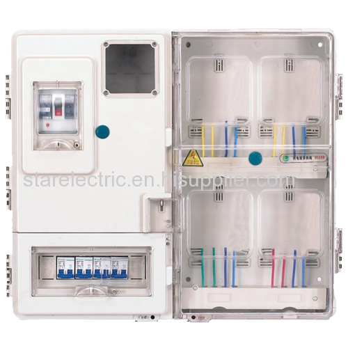 401L high performance single pahse four meters transparent electric meter box left-right structure