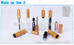 empty cosmetic packaging bamboo lipgloss/mascare/eyeliner bottle/lipstick make up container empty mascara tube