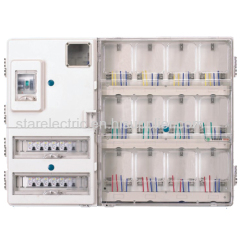 1201L high performance single pahse twelve meters transparent electric meter box left-right structure