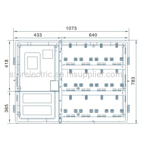 1201L high performance single pahse twelve meters transparent electric meter box left-right structure