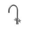 Modern Stainless Steel Double Handle Kitchen Faucet With Ceramic Cartridge