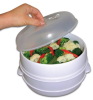 Microwave plastic steamer 3 layer plastic food steamer