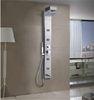 Stainless Steel Shower Panel Standing Hang On Dark Gray Wall Shower