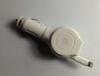 White USB Powerful Retractable iPhone Charger , portable iPhone car charger