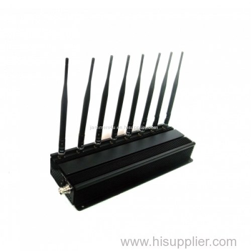 Signal Jammer WIFI 5Ghz 2.4Ghz Cell 2G 3G 4G WiMax 8 bands Jammer up to 50m