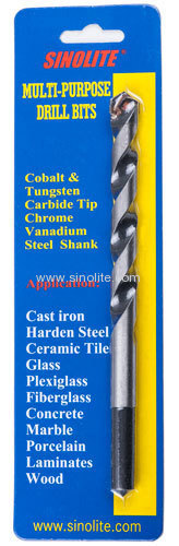 Multi-purpose drill bits Cobalt Tungsten carbide tipped Vanadium steel shank