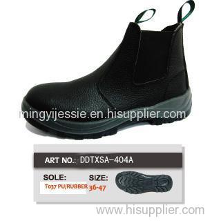 Embossed leather PU/Rubber sole slip on safety boots