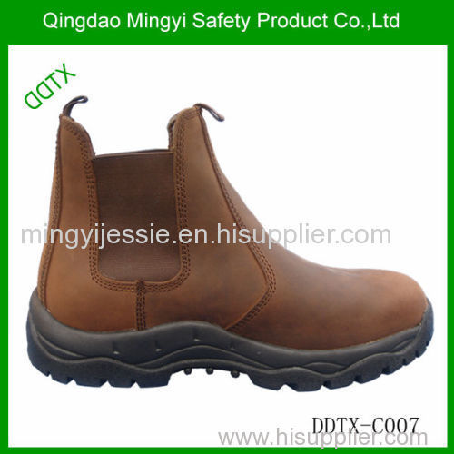 Crazy horse leather brown color safety boots