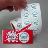 Round Circle Logo Serial Numbers Printed VOID If Removed Tamper Evident Brittle Eggshell Sticker Paper Destructive Label