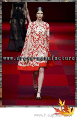 2015 new design palace big swing red Bohemian Printed Dress