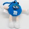 Cute Blue M&M Character Stuffed Toy Keychain , Polyester Material