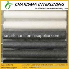Eco-Friendly China Professional Factory Made Non Woven Fusible Interlining 100% Dacron interlining 9020