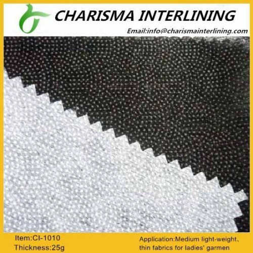 China Manufacturer Direct Wholesale Polyester 10gsm Non-woven Interlining 1010