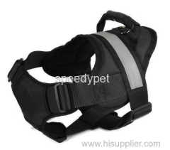 Small Size Black Color Durable dog harness with reflective band