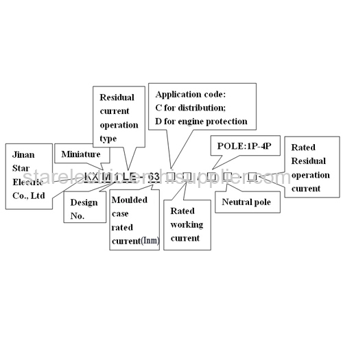 KXM1LE-63 residual current operation miniature circuit breaker MCCB MCB 1P-2P-3P-4P 1A to 63A