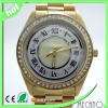 2015 Gold watch man watch with stainless steel band