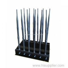 Signal Jammer GPS L1 L2 L3 L4 L5 Remote Control Lojack WIFI 2.4Ghz GSM 2G 3G UHF VHF 12 bands Jammer up to 50m