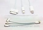 White 3 in 1 Round USB Charging Cable with Micro / 4G / 8Pin Connector