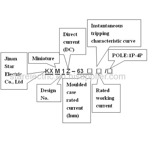 KXM1Z-63 direct current(DC) miniature circuit breaker MCCB MCB 1P-2P-3P-4P 3A to 63A