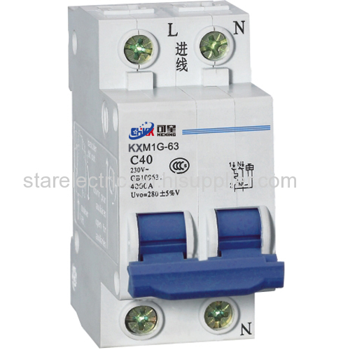 KXM1GQ-63 series single phase overvoltage undervoltage  overvoltage & undervoltage protection circuit breaker