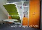 Wooden Single Murphy Fold Up Wall Bed With Desk For Hotel / School