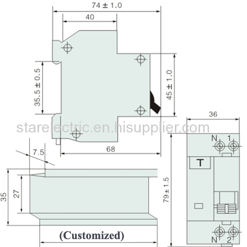 KXB1LE-32 series residual current operated circuit breaker electric leakage protection circuit breaker