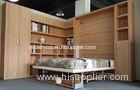 MDF Creative Folding Wall Bed In Double With Folding Bookshelf And Coffee Table