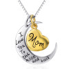 mon i love you to the moon and back necklace silver moon and heart necklace