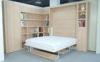 Transformable Vertical Open Double Wall Bed with Bookshelf and Table