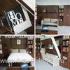 Double Vertical Modern Wall Bed Bedroom Furniture with Bookshelf and Sofa