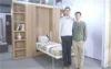 MDF Child Dormitory Double Vertical Wall Bed with Bookcase , Wall Mounted Beds
