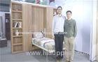 MDF Child Dormitory Double Vertical Wall Bed with Bookcase , Wall Mounted Beds
