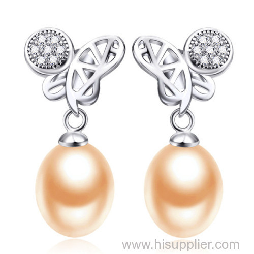 Hot Sale New Style Pearl Jewelry Earrings Silver Drop Pearl Silver Earrings