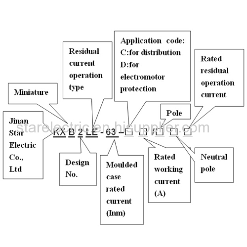 KXB2LE-63 high breaking miniature residual current protection circuit breaker series