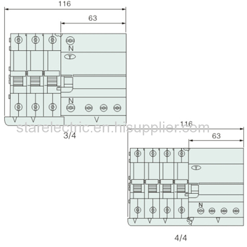 KXB2LE-63 high breaking miniature residual current protection circuit breaker series