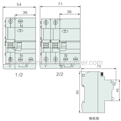 KXB2LE-63 high breaking miniature residual current protection circuit breaker series