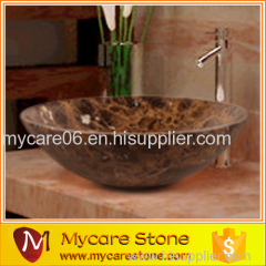 customized design dark emperador marble washing basin made in china