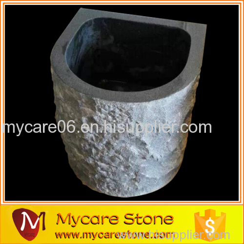 New Arrived Black irregular natural river stone sink