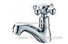Deck Mounted Brass Single Hole Bathroom Sink Faucet , Commercial Wash Basin Tap