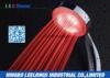 Wall Mount LED Rain Shower Head Bs Red Chrome , Light Up Shower Head