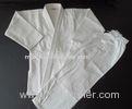 White cotton Mens judo outfit Martial Arts Suit with Black / Yellow Belt